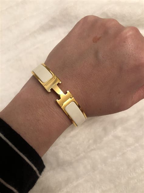 hermes gold bracelet replica|authentic hermes clic clac bracelet.